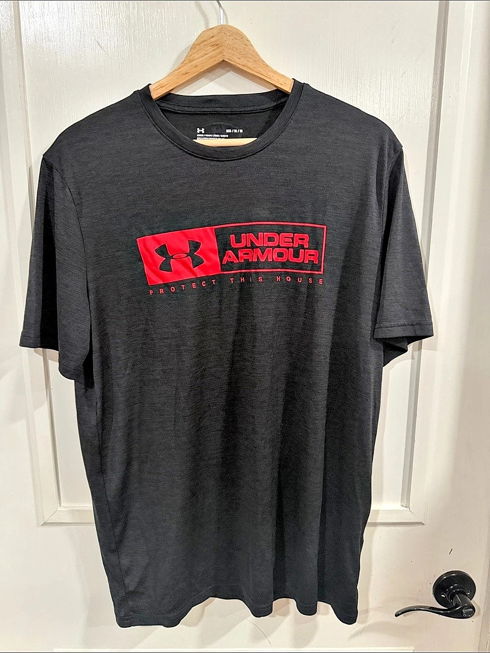 Under Armour Protect This House HeatGear T-Shirt Black & Red Men Medium
